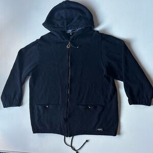 St John Cozy Black Wool Blend Jacket